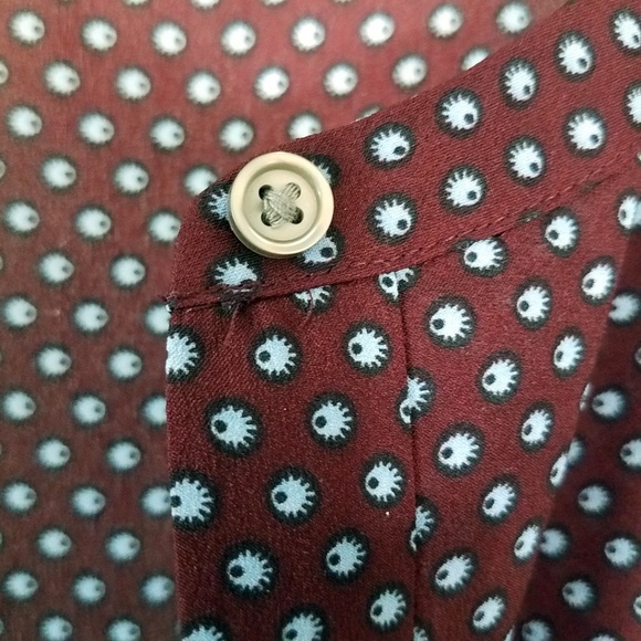 Ann Taylor Loft Women's Burgundy Rust Blue Eye Split Side Deep V Dress - Picture 5 of 8